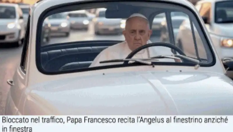 meme su bergoglio bloccato nel traffico   il giornalone   la stampa