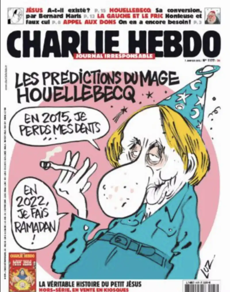 Michel Houellebecq - copertina di charlie hebdo