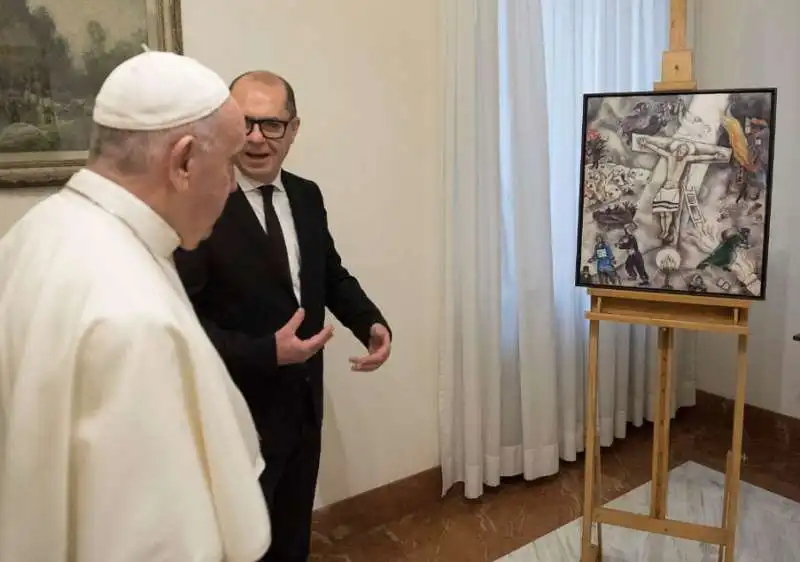 papa francesco e la crocifissione bianca di chagall 1