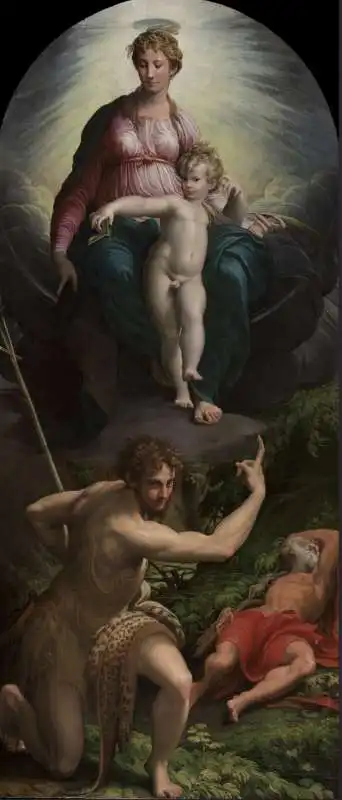 parmigianino   the madonna and child with saints (the vision of st jerome) 