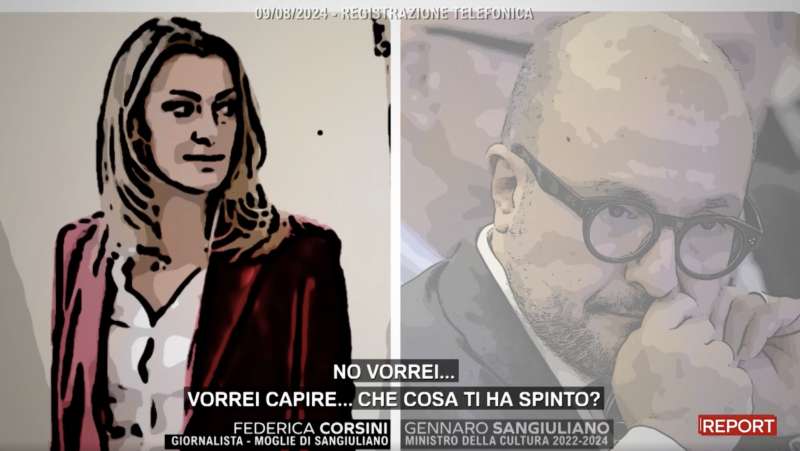 REPORT - LA TELEFONATA TRA GENNARO SANGIULIANO E LA MOGLIE FEDERICA CORSINI