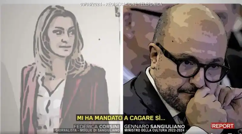 REPORT - LA TELEFONATA TRA GENNARO SANGIULIANO E LA MOGLIE FEDERICA CORSINI   