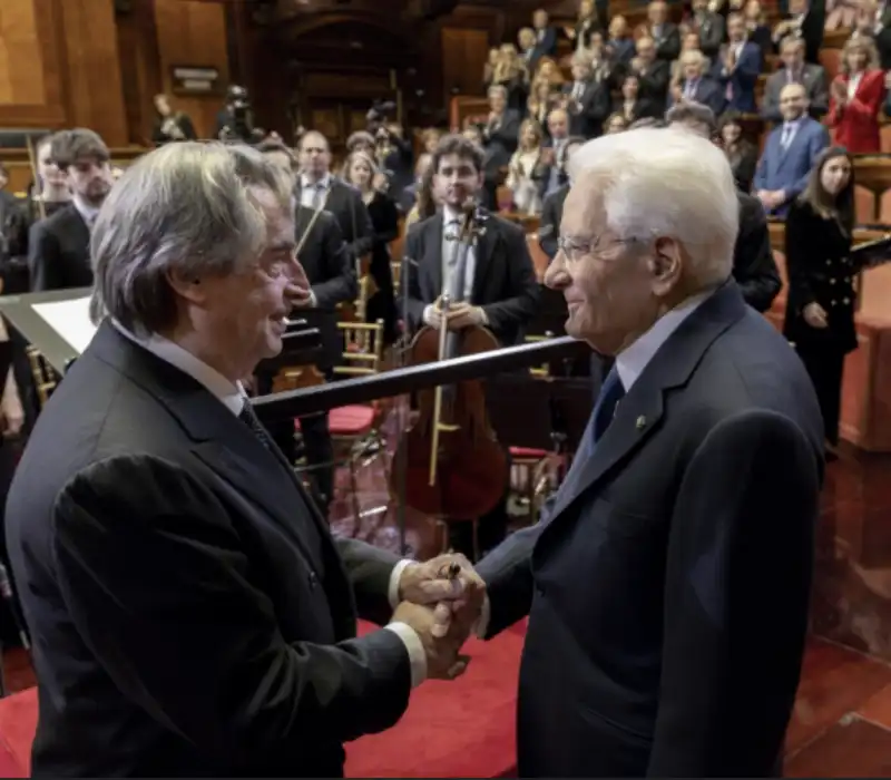 riccardo muti sergio mattarella - concerto di natale in senato