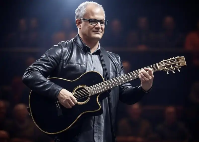 roberto gualtieri suona la chitarra - immagine creata con grok