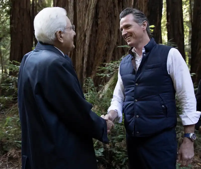 SERGIO MATTARELLA CON GAVIN NEWSOM A SAN FRANCISCO