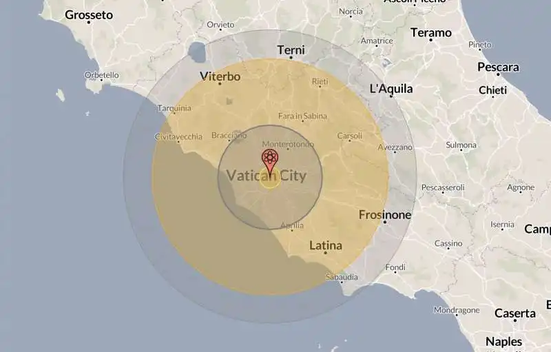 simulazione impatto bomba nucleare su roma