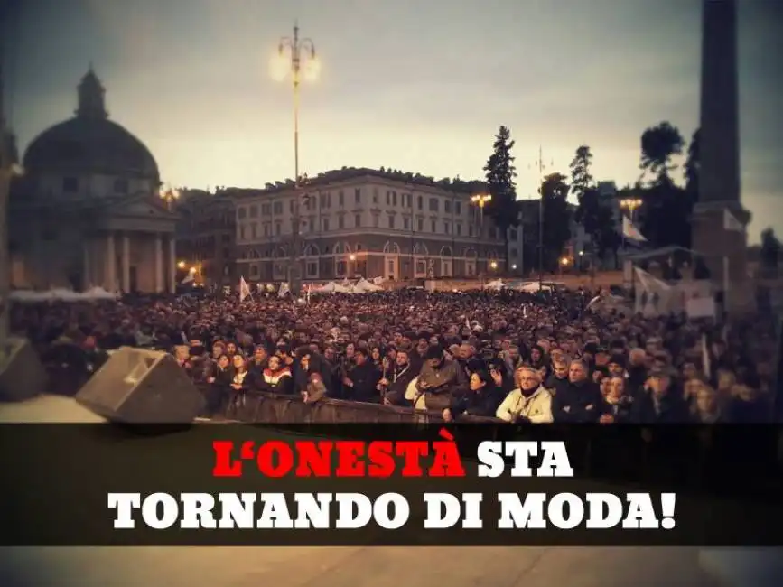 la notte dell onesta grillo a piazza del popolo