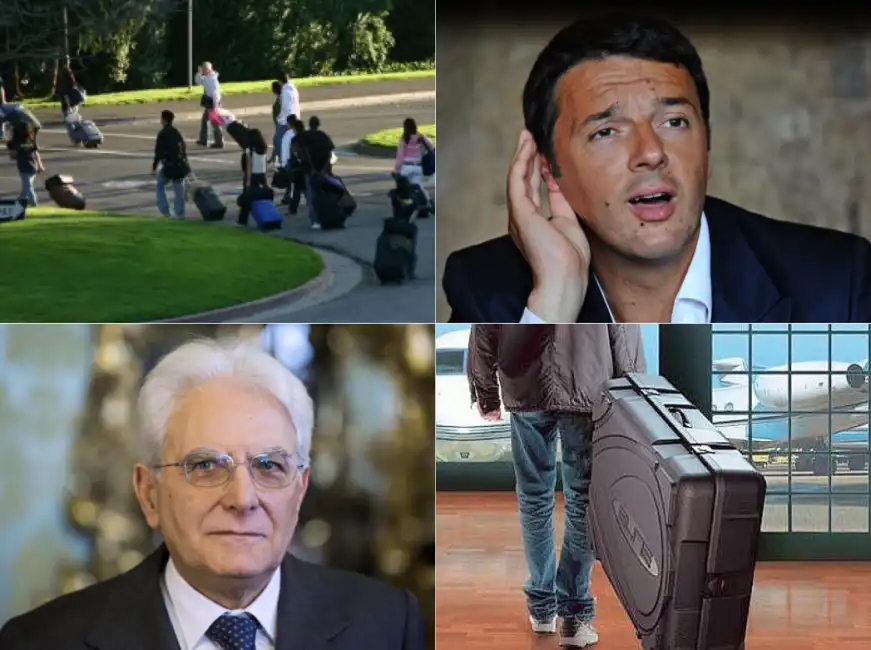 renzi mattarella giovani italiani in fuga