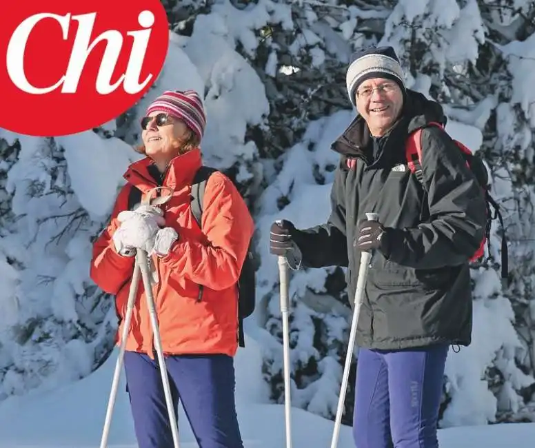 gentiloni in montagna a sciare moglie emanuela 