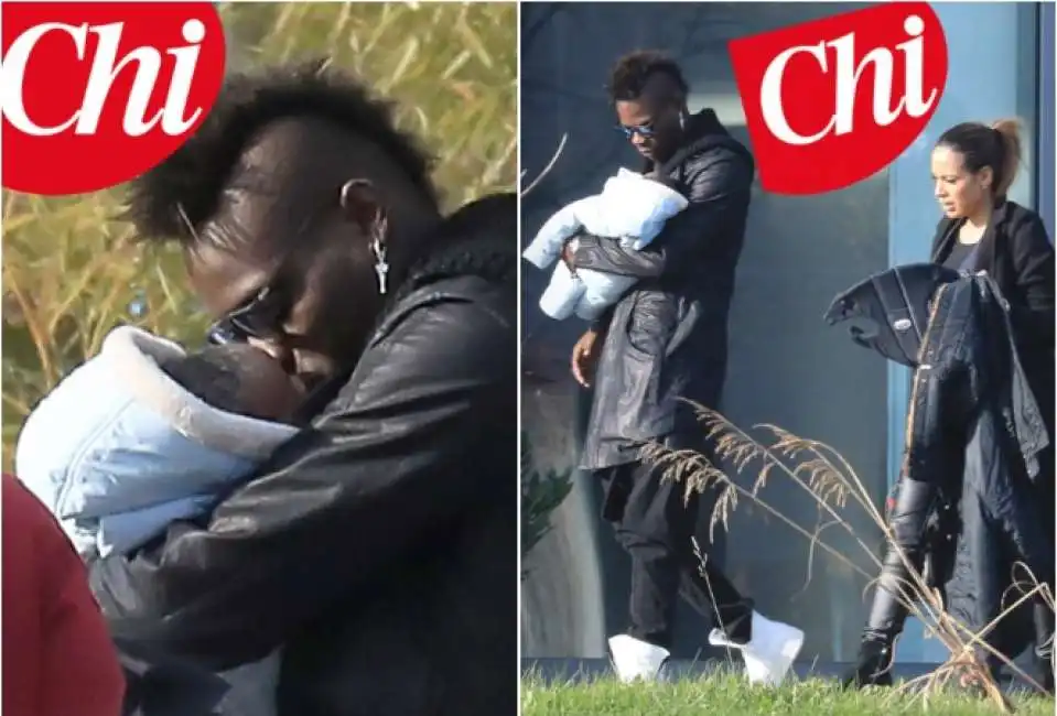 mario balotelli con il figlio lion e la compagna clelia