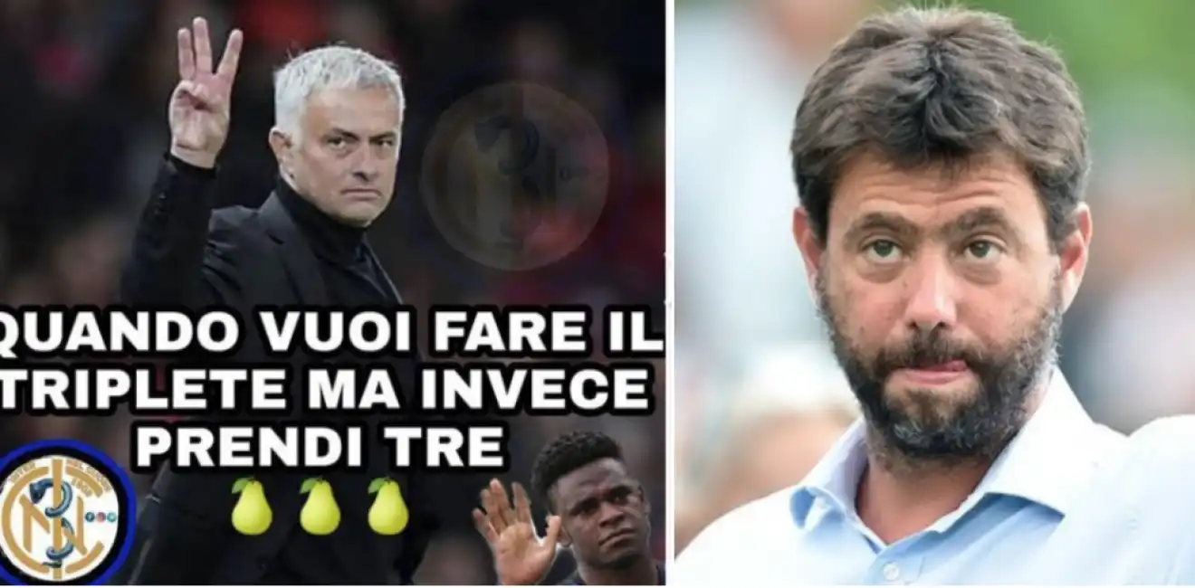 agnelli triplete mancato ironia social