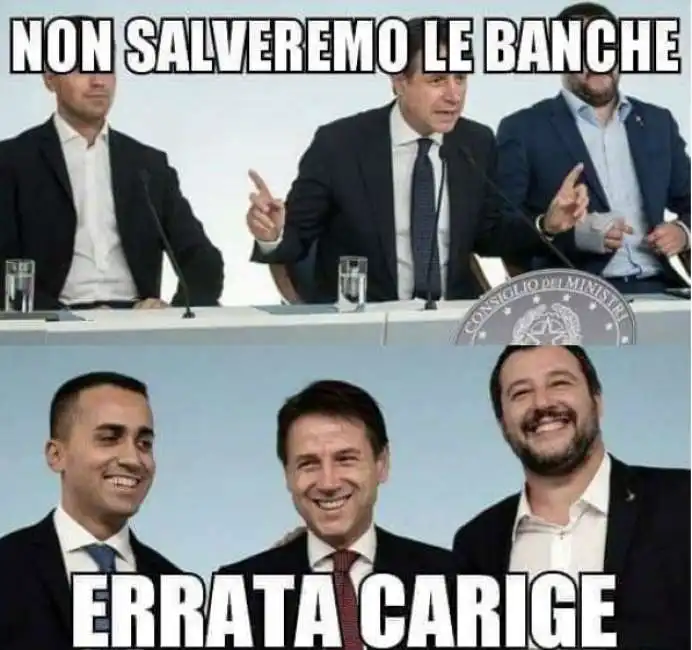 carige luigi di maio giuseppe conte salvini