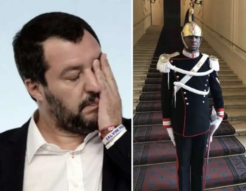 matteo salvini corazziere nero