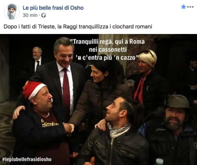 raggi clochard romani spazzatura osho