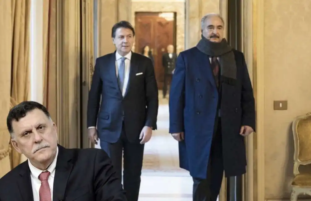 fayez al serraj giuseppe conte khalifa haftar