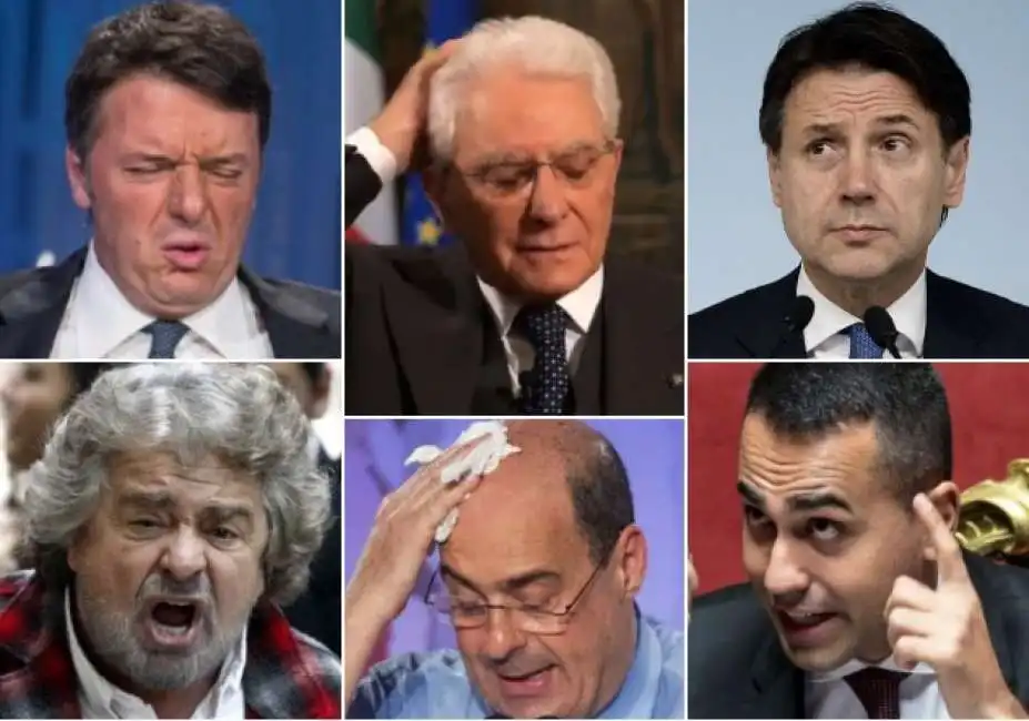 renzi conte mattarella grillo di maio zingaretti