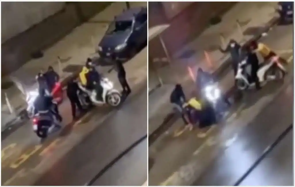 rider picchiato per rubare lo scooter a napoli