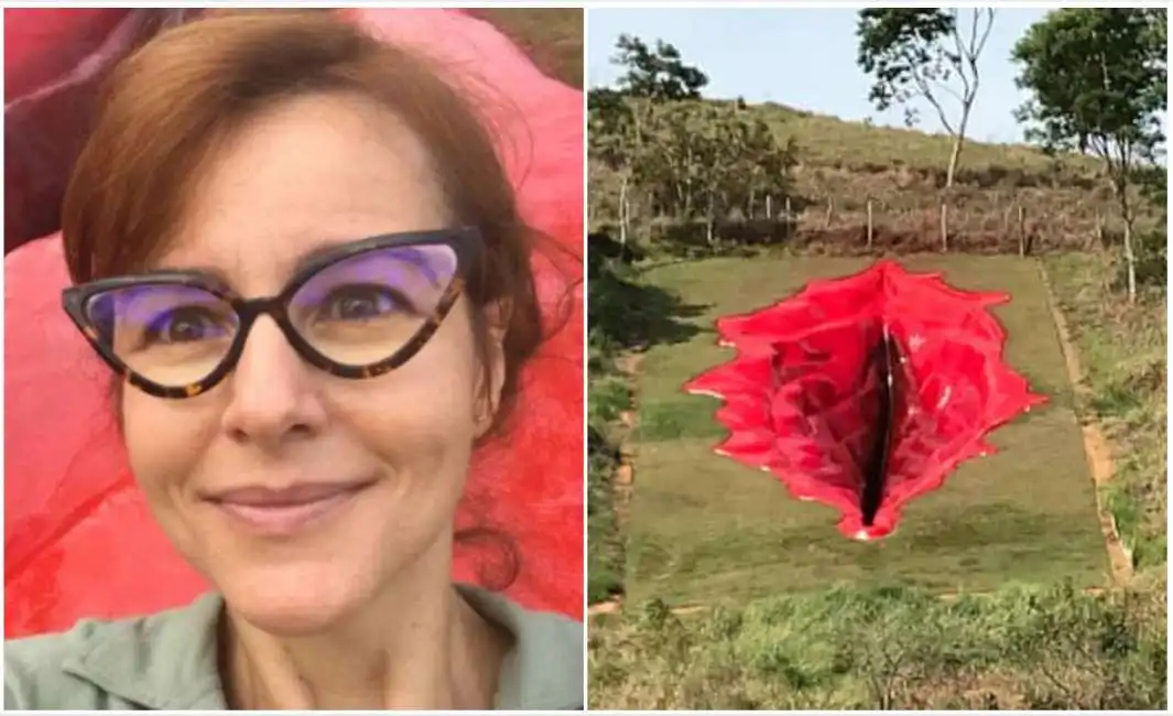 vagina gigante dell'artista juliana notari in brasile