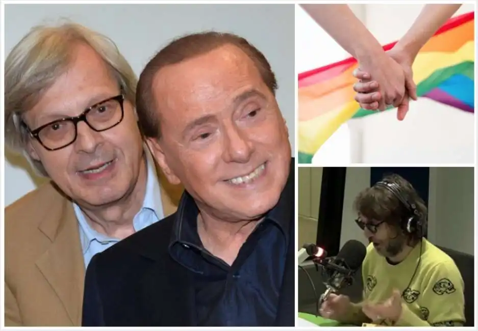 berlusconi sgarbi coppia gay la zanzara cruciani