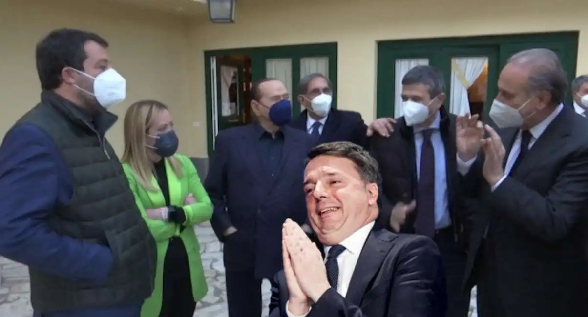 centrodestra silvio berlusconi villa grande matteo salvini giorgia meloni renzi 