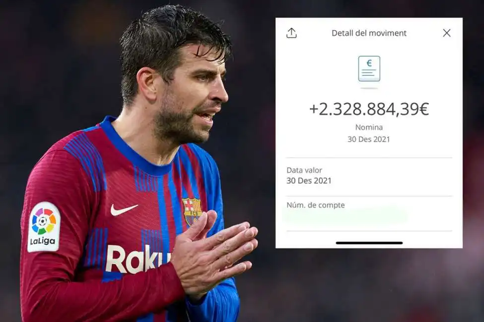 gerard pique pubblica una foto del suo stipendio