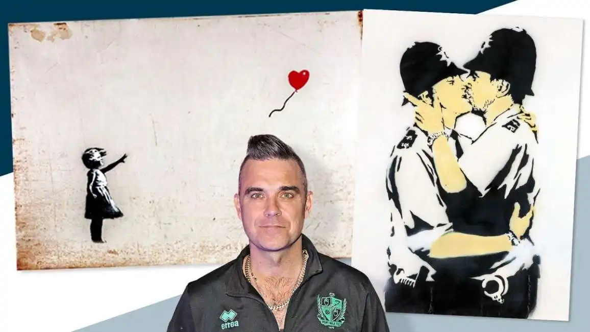 le opere di banksy messe in vendita da robbie williams 