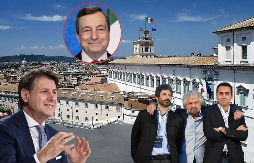 mario draghi giuseppe conte luigi di maio roberto fico beppe grillo 