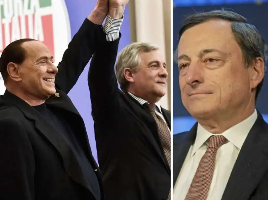 silvio berlusconi antonio tajani mario draghi 