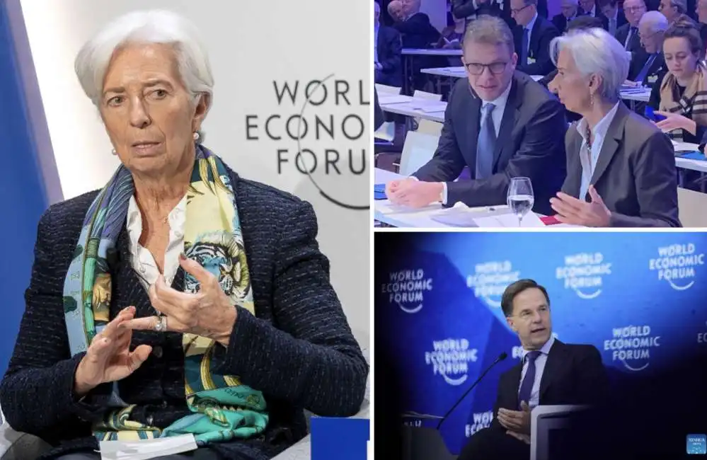 christine lagarde davos mark rutte 