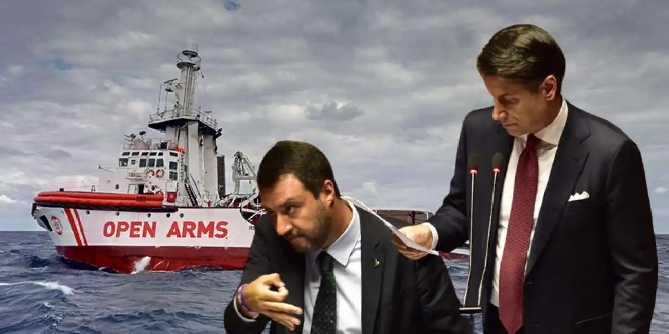 matteo salvini giuseppe conte processo open arms migranti 