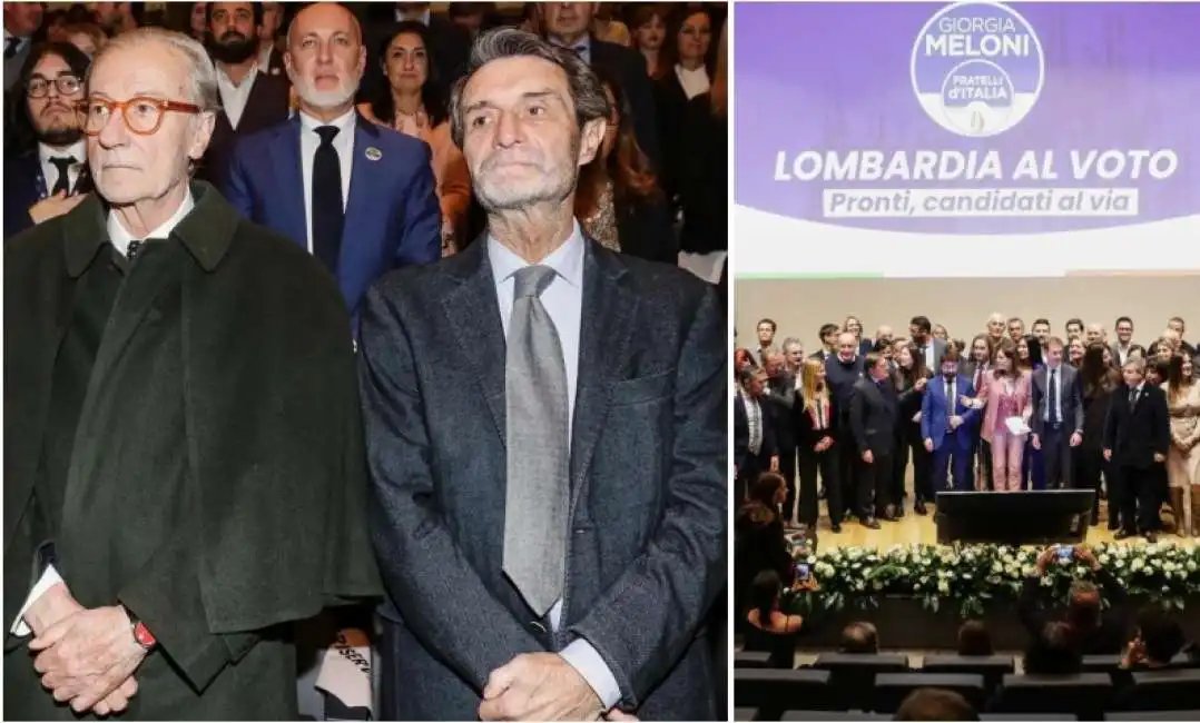 vittorio feltri attilio fontana presentazione candidati fdi lombardia elezioni regionali fratelli d'italia 