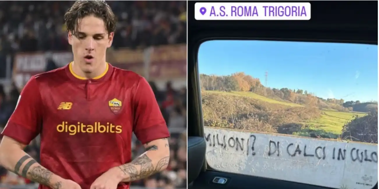 zaniolo scritte e striscioni