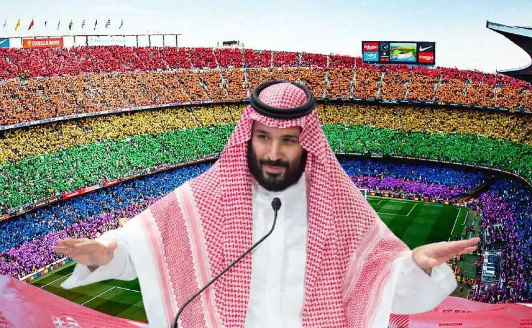 bandiere lgbt stadio mohammed bin salman 