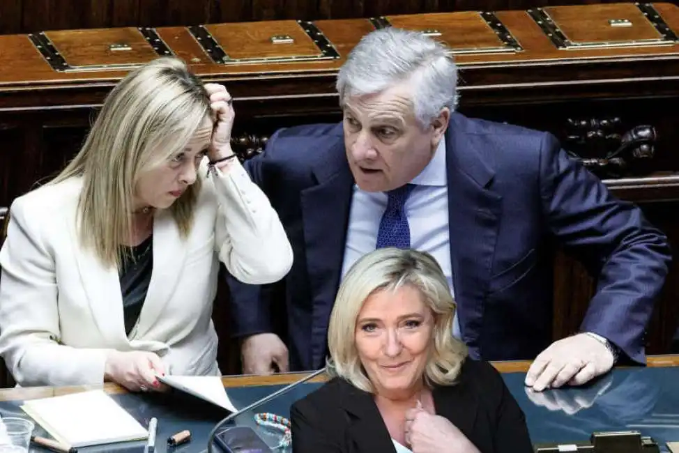 giorgia meloni antonio tajani marine le pen