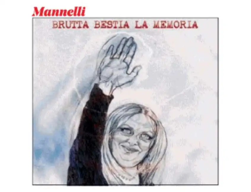 giorgia meloni e la memoria - vignetta by mannelli saluto romano fascista fascismo