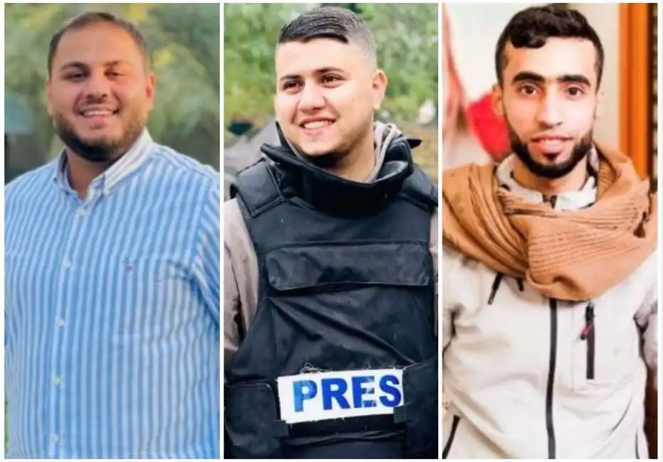 giornalisti uccisi a gaza mustafa abu thraya e hamza dahdouh ali salem abu ajwa