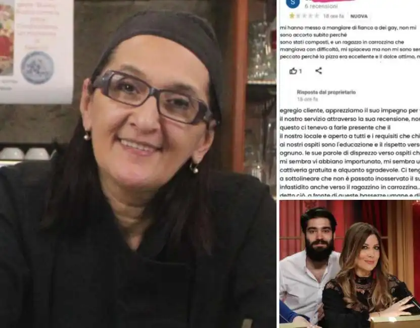 giovanna pedretti selvaggia lucarelli lorenzo biagiarelli recensione negativa alla pizzeria le vignole per il posto vicino a gay e disabili lodi sant angelo lodigiano