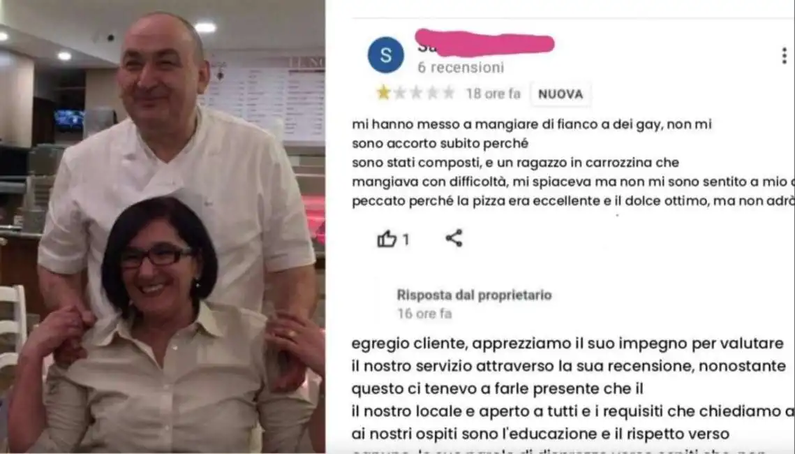 la recensione negativa alla pizzeria le vignole per il posto vicino a gay e disabili lodi sant angelo lodigiano