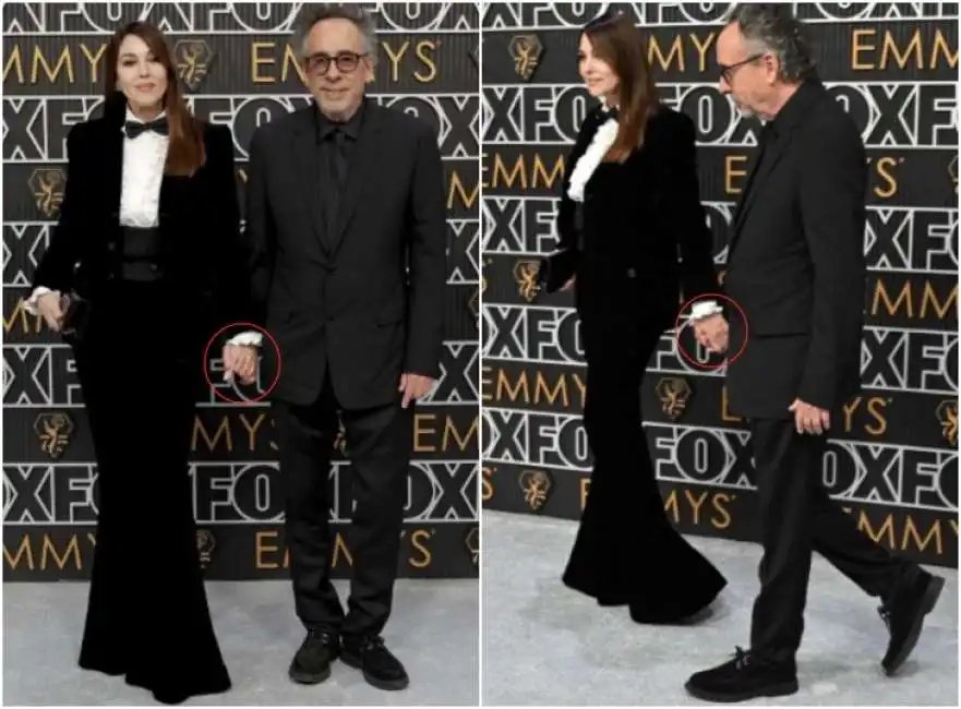 monica bellucci e tim burton agli emmy