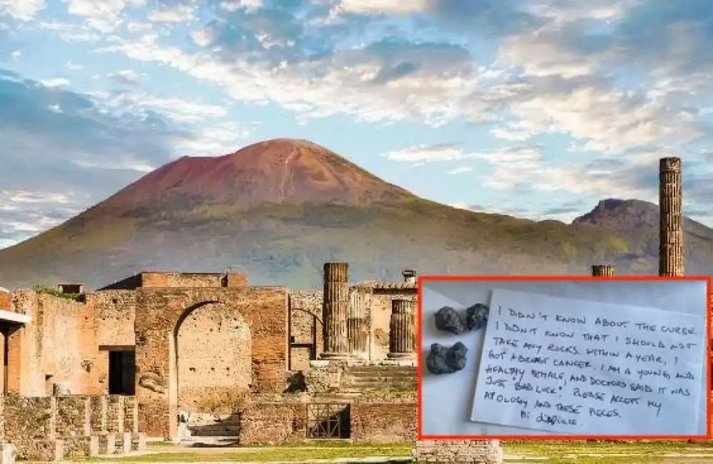 pietre restituite da ragazza colpita da maledizione di pompei 