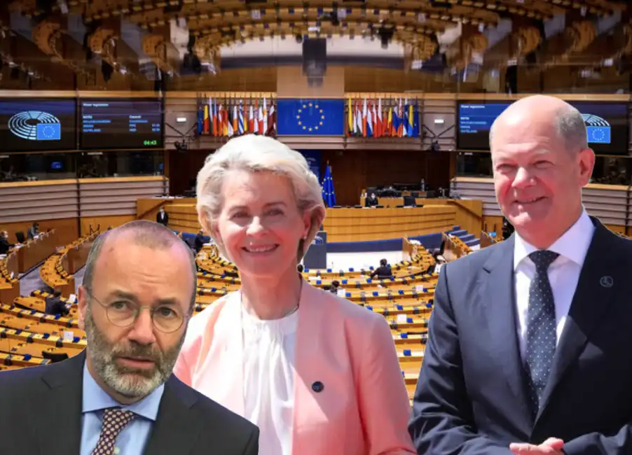 ursula von der leyen olaf scholz manfred weber