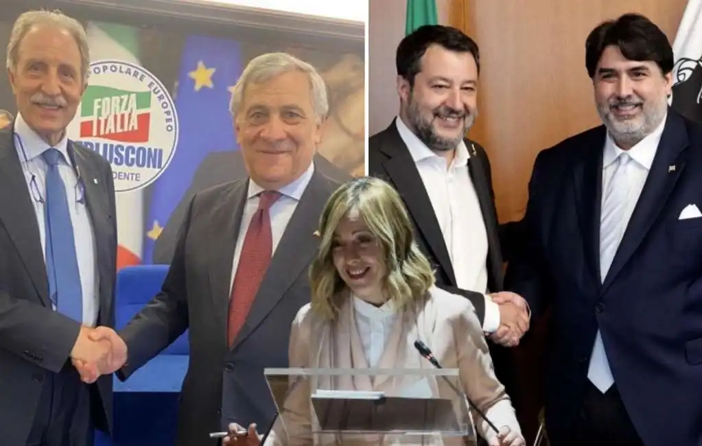 vito bardi antonio tajani christian solinas matteo salvini giorgia meloni 