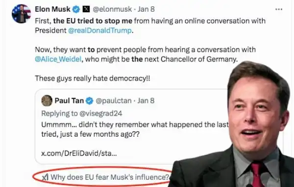 domanda predefinita generata da grok sotto il post di elon musk 