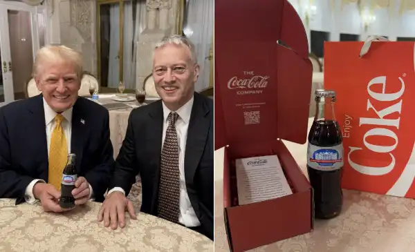 donald trump e james quincey - diet coke edizione speciale per l insediamento del 20 gennaio 2025 