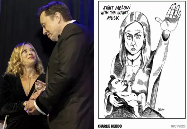 giorgia meloni elon musk charlie hebdo