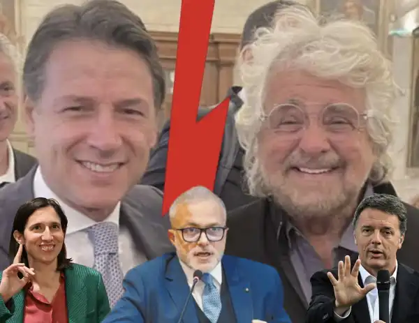 giuseppe conte beppe grillo ernesto maria ruffini matteo renzi elly schlein 