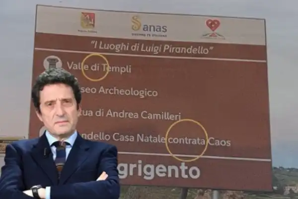 gli strafalcioni grammaticali sul cartellone di agrigento pietrangelo buttafuoco 