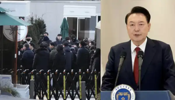 la polizia davanti alla residenza di yoon suk-yeol corea del sud