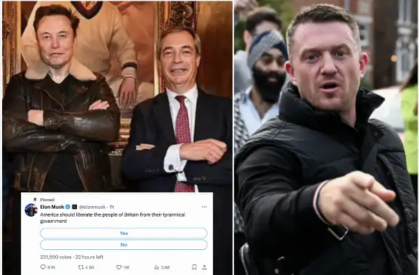 nigel farage elon musk tommy robinson