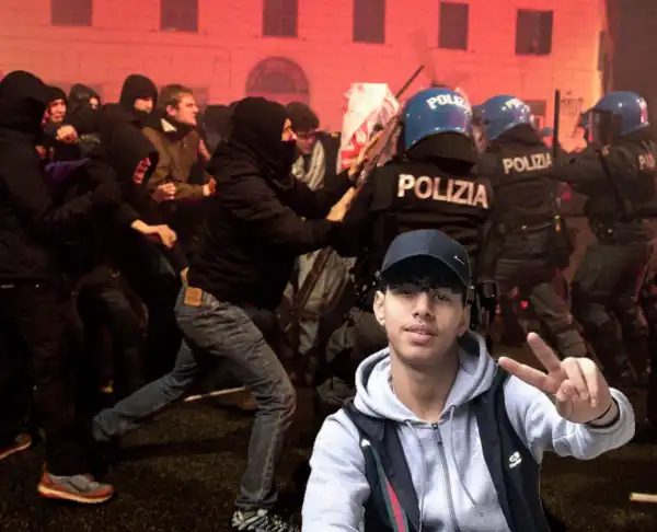 scontri alla manifestazione per ramy elgaml a roma - 2